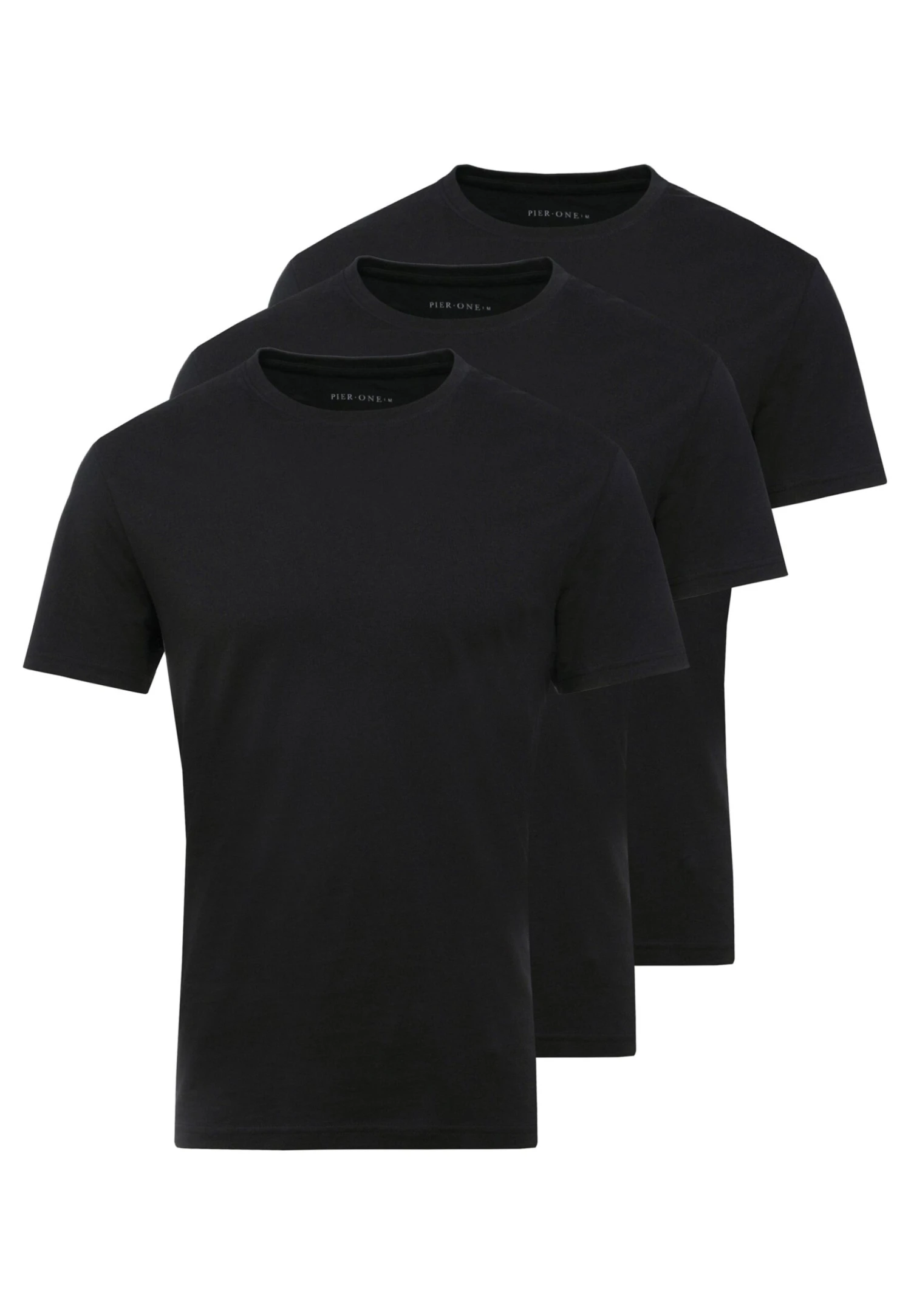 Pier One 3 Pack - Camiseta Básica - Black 4 Pier One 3 Pack - Camiseta Básica - Black - Imagen 4