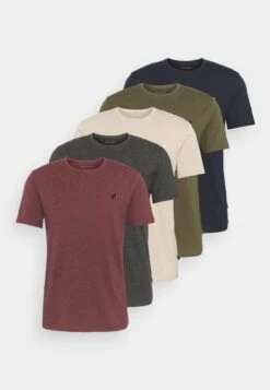 Pier One 5 Pack - Camiseta Básica - Dark Grey/Dark Blue/Olive -Pier One 0f912bddd05048f8b5cda3d15e55e149