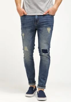Pier One Vaqueros Slim Fit - Destroyed Denim