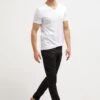 Pier One 2 Pack - Camiseta Básica - White/Black