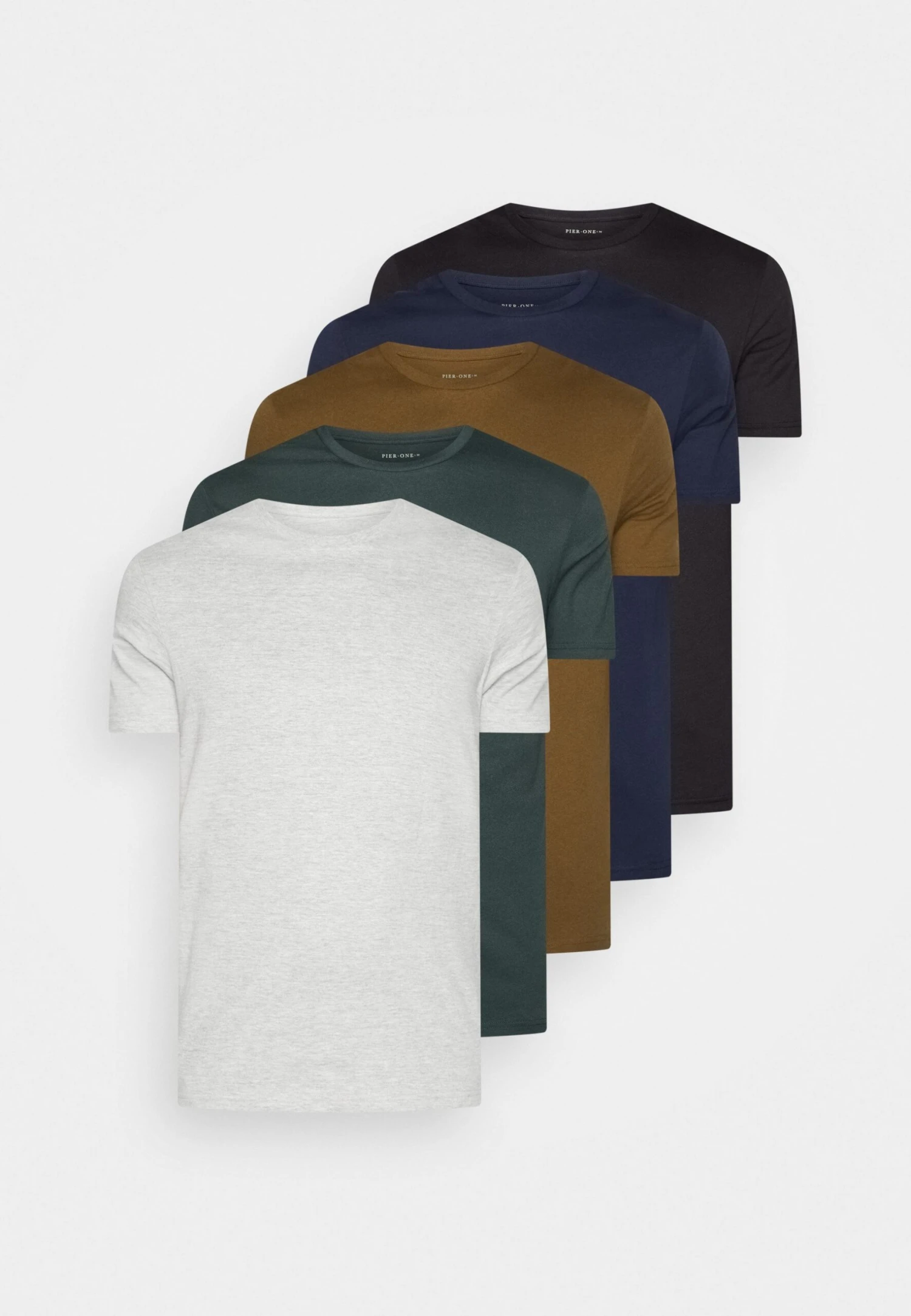 Pier One Unisex 5 Pack - Camiseta Básica - Black /Dark Blue/Dark Green 8 Pier One Unisex 5 Pack - Camiseta Básica - Black /Dark Blue/Dark Green - Imagen 8