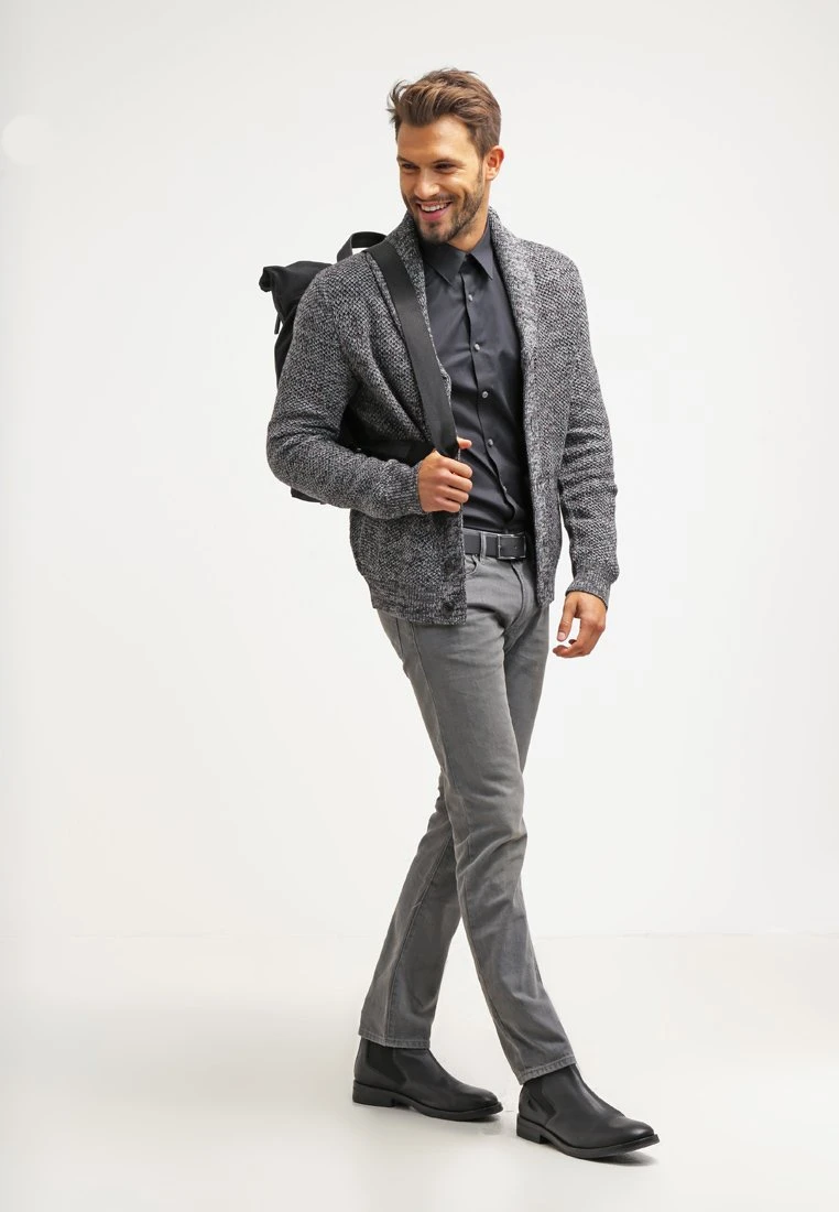 Pier One Chaqueta De Punto - Dark Grey Melange 2 Pier One Chaqueta De Punto - Dark Grey Melange - Imagen 2