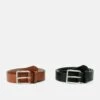 Pier One 2 Pack - Cinturón - 802 - Black_708 - Cognac