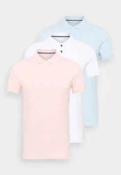 Pier One 3 Pack - Polo - White/Light Blue/Pink -Pier One e076d6446cf4456082c2304ae412145d