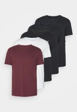 Pier One 5 Pack - Camiseta Básica - Black/White/Dark Blue -Pier One e35fd697e3f14c8ebd7f31594551082c