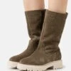 Pier One Leather Winter Boot - Botas - Khaki
