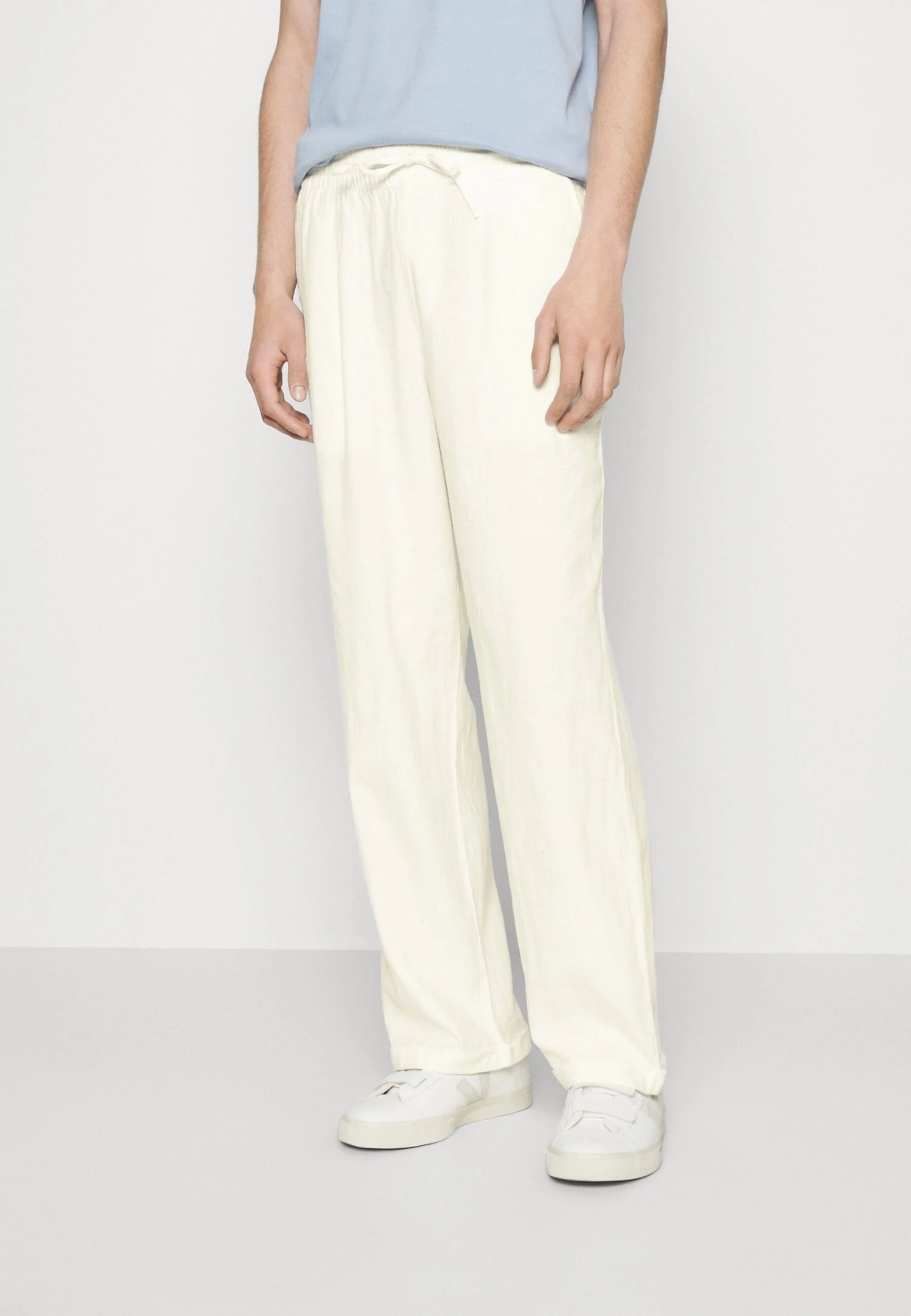 Pier One Drawcord Trousers Linen Blend - Pantalones - White 1 Pier One Drawcord Trousers Linen Blend - Pantalones - White